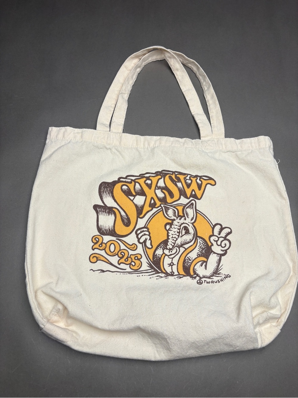 SXSW 2025 White Canvas Tote Festival Bag